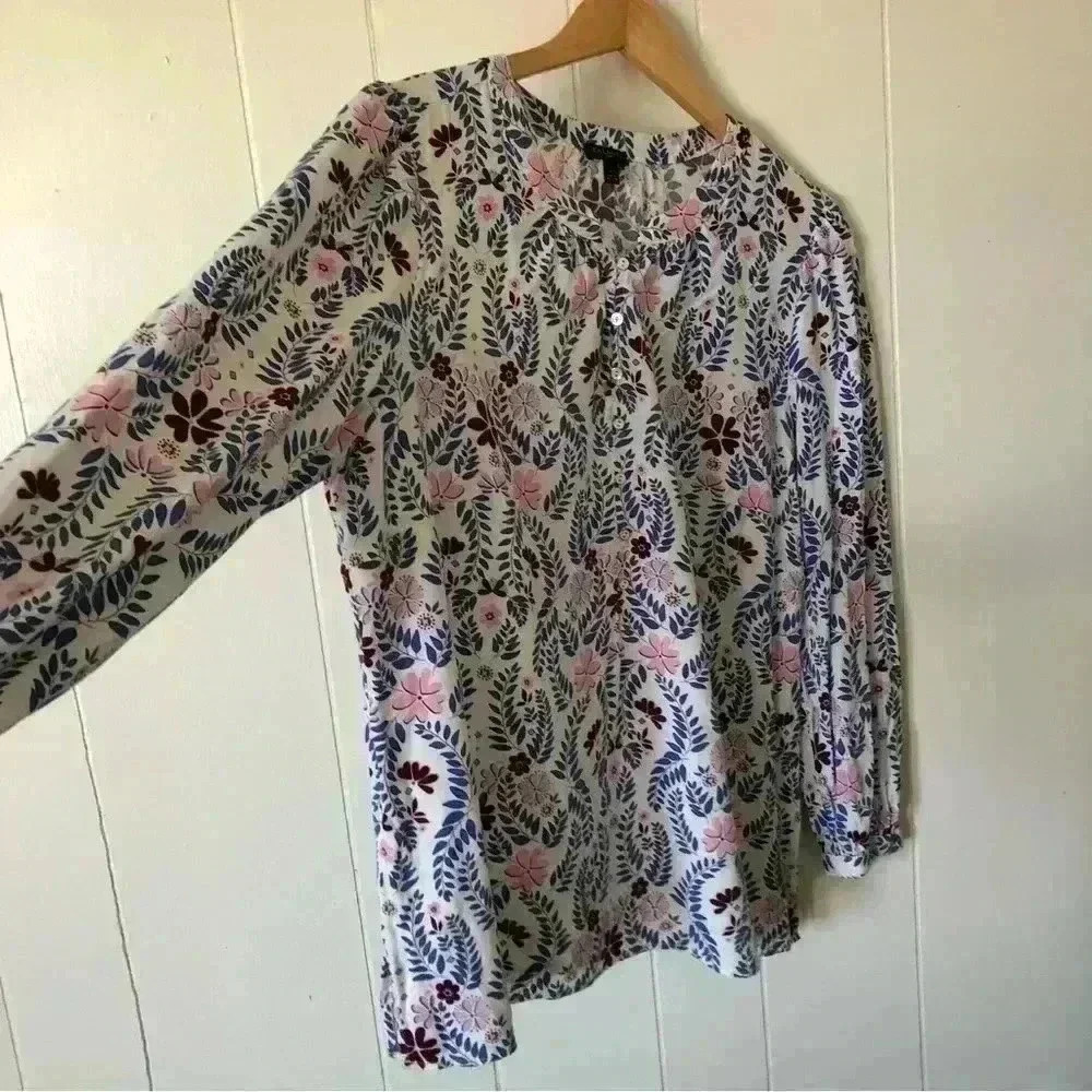 Talbots Floral Printed Rayon Top Blouse Size 1X - Picture 4 of 9